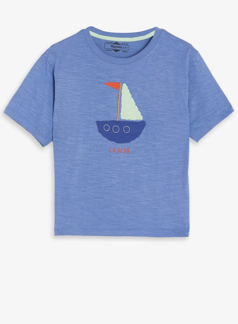 ريبلز مع نمشي Boys Round Neck T-shirt & Shorts Set